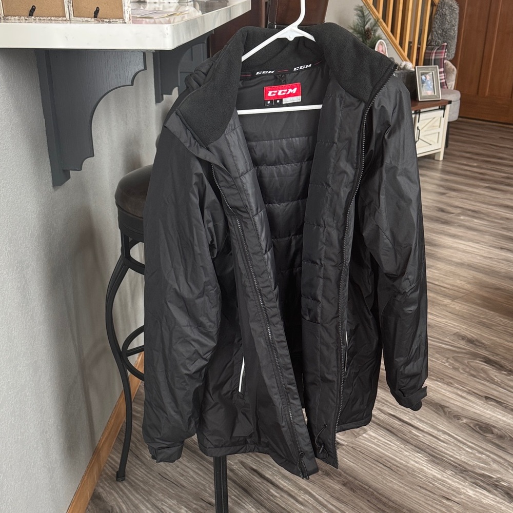 CCM Black Quilted Insulated Jacket with Hood
